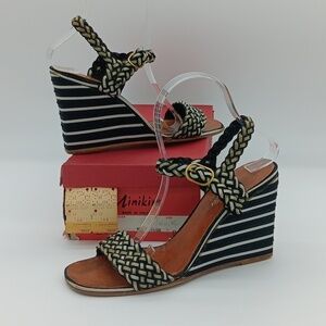 Minikins 60s Vintage Stripe Wedge Sandals